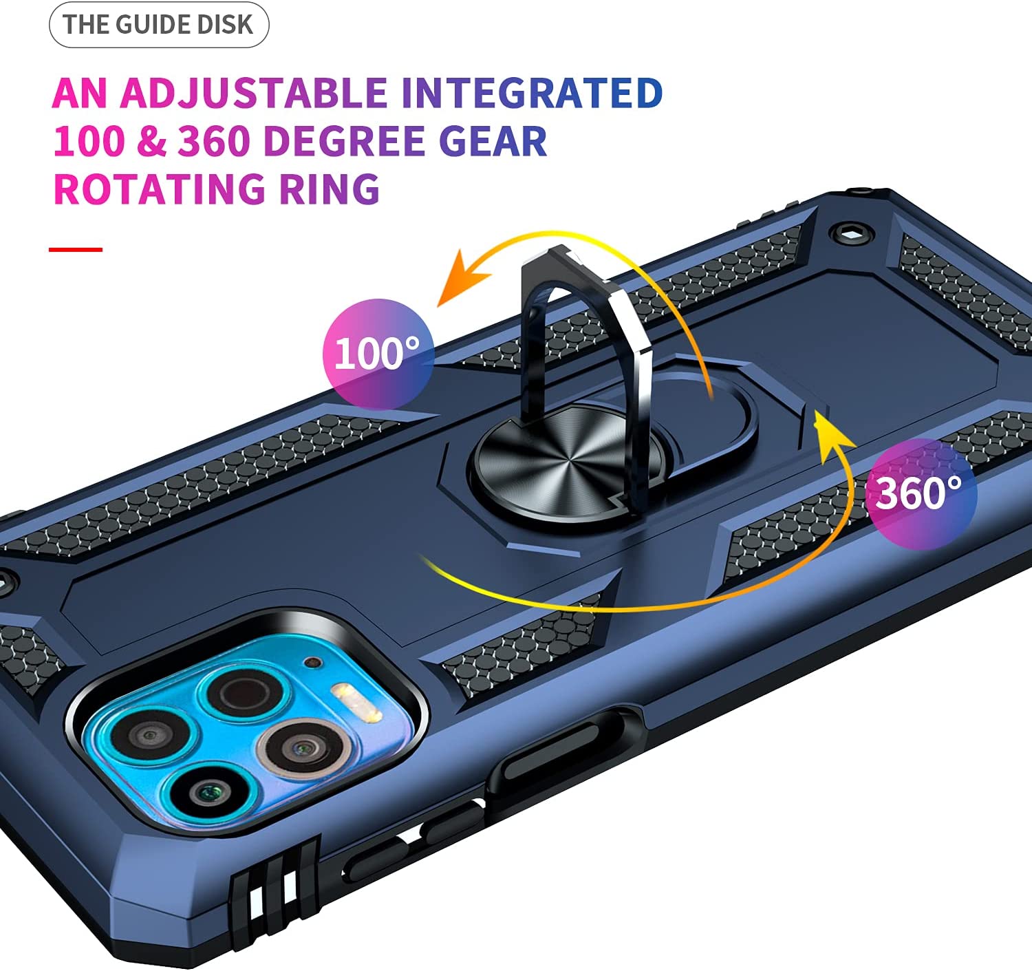 Protectores para celular  para Motorola  MOTO G100 Funda reforzada con anillo v2 Azul